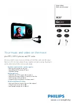 Preview for 1 page of Philips GoGear SA3325 Specifications