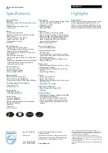 Preview for 2 page of Philips GoGear SA6087/37 Specifications