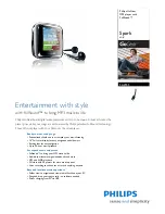 Preview for 1 page of Philips GoGear Spark SA2945 Specifications