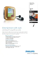 Preview for 1 page of Philips GoGear Spark SA2947 Brochure & Specs