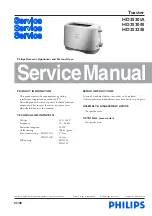 Предварительный просмотр 1 страницы Philips HD2520/A Service Manual