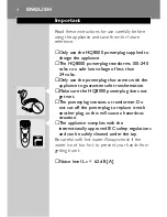 Preview for 2 page of Philips HQ 8870 User Manual