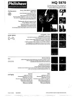 Preview for 2 page of Philips HQ5870/01 Specifications