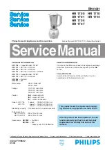 Preview for 1 page of Philips HR 1700 Service Manual