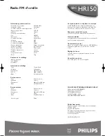 Preview for 2 page of Philips HR150 (French) Specifications