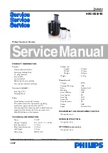 Philips HR1858/90 Service Manual preview