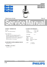 Предварительный просмотр 1 страницы Philips HR1869/30 Service Manual