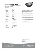 Предварительный просмотр 2 страницы Philips HS-900 Specifications