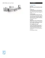 Preview for 3 page of Philips HTS5800H Specifications