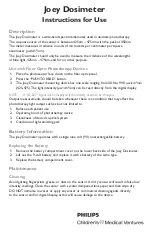 Preview for 1 page of Philips Joey Dosimeter Instructions For Use