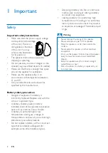 Предварительный просмотр 3 страницы Philips JS30 User Manual