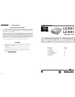 Предварительный просмотр 1 страницы Philips LC3131 - bSure SV1 SVGA LCD Projector Service Manual