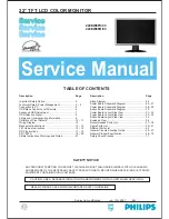 Предварительный просмотр 1 страницы Philips LCD widescreen monitor 220EW8FB Service Manual