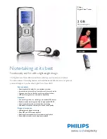 Philips LFH0860 - Digital Voice Tracer 860 2 GB Recorder Specifications preview