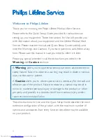 Preview for 4 page of Philips lifeline Instructions For Use Manual