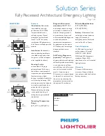 Preview for 1 page of Philips Lightolier Solution Series Specifications