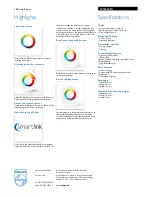 Предварительный просмотр 2 страницы Philips LivingColors 69502/60/PU Specification Sheet