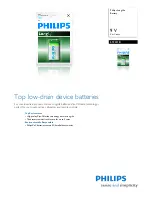 Philips LongLife 6F22L1B Brochure preview