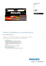 Philips LR03PC12C/10 Specifications предпросмотр