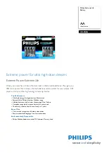 Philips LR6EB8A Specification Sheet preview