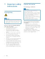 Preview for 4 page of Philips M1BT User Manual