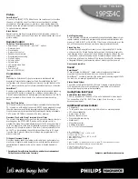 Предварительный просмотр 2 страницы Philips Magnavox 19PS54C Specification Sheet