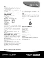 Preview for 2 page of Philips Magnavox 25TR19C Specification Sheet