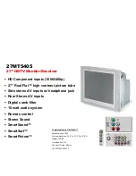 Preview for 1 page of Philips Magnavox 27MT5405 Datasheet