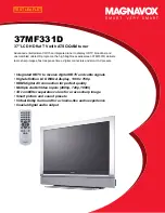 Philips Magnavox 37MF331D Specification Sheet preview