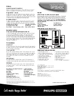 Предварительный просмотр 2 страницы Philips Magnavox 9P5540C Specification Sheet