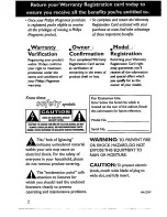 Предварительный просмотр 2 страницы Philips Magnavox AZ 7443 Owner'S Manual