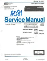 Предварительный просмотр 1 страницы Philips Magnavox CDB473 Service Manual