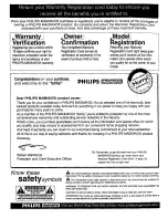 Preview for 2 page of Philips Magnavox PR1392XI Instructions For Use Manual