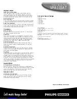 Предварительный просмотр 2 страницы Philips Magnavox VPA115AT Specification Sheet