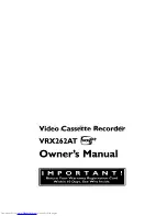 Philips Magnavox VRX262AT Owner'S Manual preview