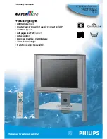 Preview for 3 page of Philips Match Line 29PT8444 Specifications