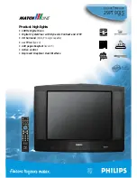 Preview for 8 page of Philips Matchline 29PT9015 Specifications