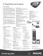 Preview for 2 page of Philips Matchline 30PW8859 Specification Sheet