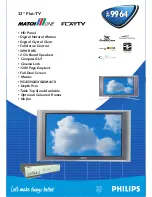 Preview for 1 page of Philips Matchline 32PF9964 Brochure