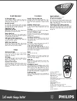 Preview for 2 page of Philips MC-105 Specifications