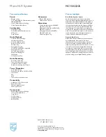 Preview for 2 page of Philips MC150 Specifications