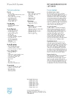 Preview for 2 page of Philips MC160 Specifications