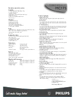 Preview for 2 page of Philips MC175 Specifications