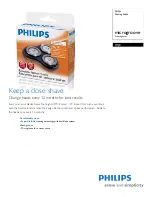 Philips men's shaver HQ 442 Specification Sheet preview