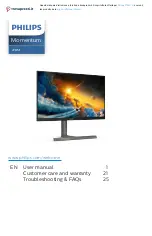 Предварительный просмотр 1 страницы Philips Momentum 278M1 User Manual