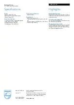 Предварительный просмотр 2 страницы Philips Multilife 9VB1A17 Specification Sheet