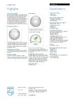 Preview for 2 page of Philips myLiving 37430/11/16 Specifications