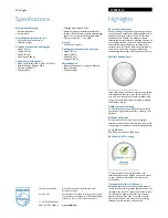 Preview for 2 page of Philips myLiving 37802/31/16 Specification Sheet