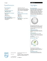 Предварительный просмотр 2 страницы Philips myLiving 37804/31/16 Specification Sheet