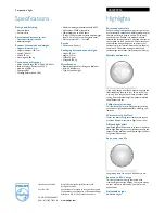 Предварительный просмотр 2 страницы Philips myLiving 40349/59/16 Specification Sheet